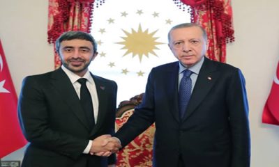 Cumhurbaşkanı Erdoğan, BAE Dışişleri ve Uluslararası İşbirliği Bakanı Şeyh Abdullah bin Zayid’i kabul etti