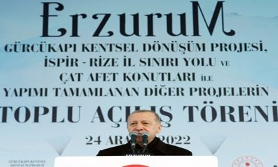 Cumhurbaşkanı Erdoğan, Erzurum’da toplu açılış törenine katıldı